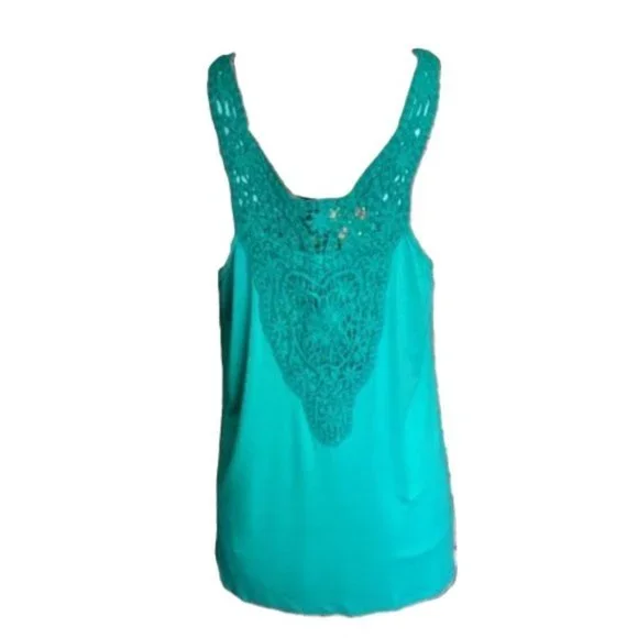 NWT - Moon & Sky Crocheted Tank Top (Teal) - Size Large - Picture 2 of 11